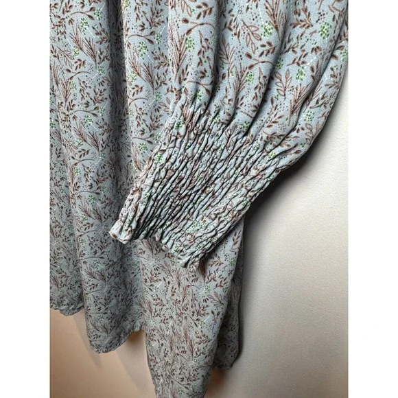 JDY ENGLISH LONG SLEEVE Peasant SMOCKED MINI FLORAL dress 34EU Medium JDYCARMEN - Picture 5 of 10